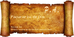 Pacurariu Arita névjegykártya